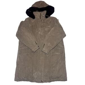 Women's Bromley Sport w/ Real Down Med Long Coat Gray/Brown Color Removal Hood